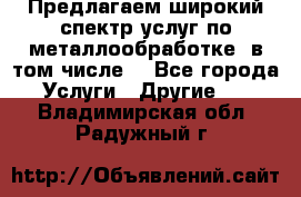 Предлагаем широкий спектр услуг по металлообработке, в том числе: - Все города Услуги » Другие   . Владимирская обл.,Радужный г.